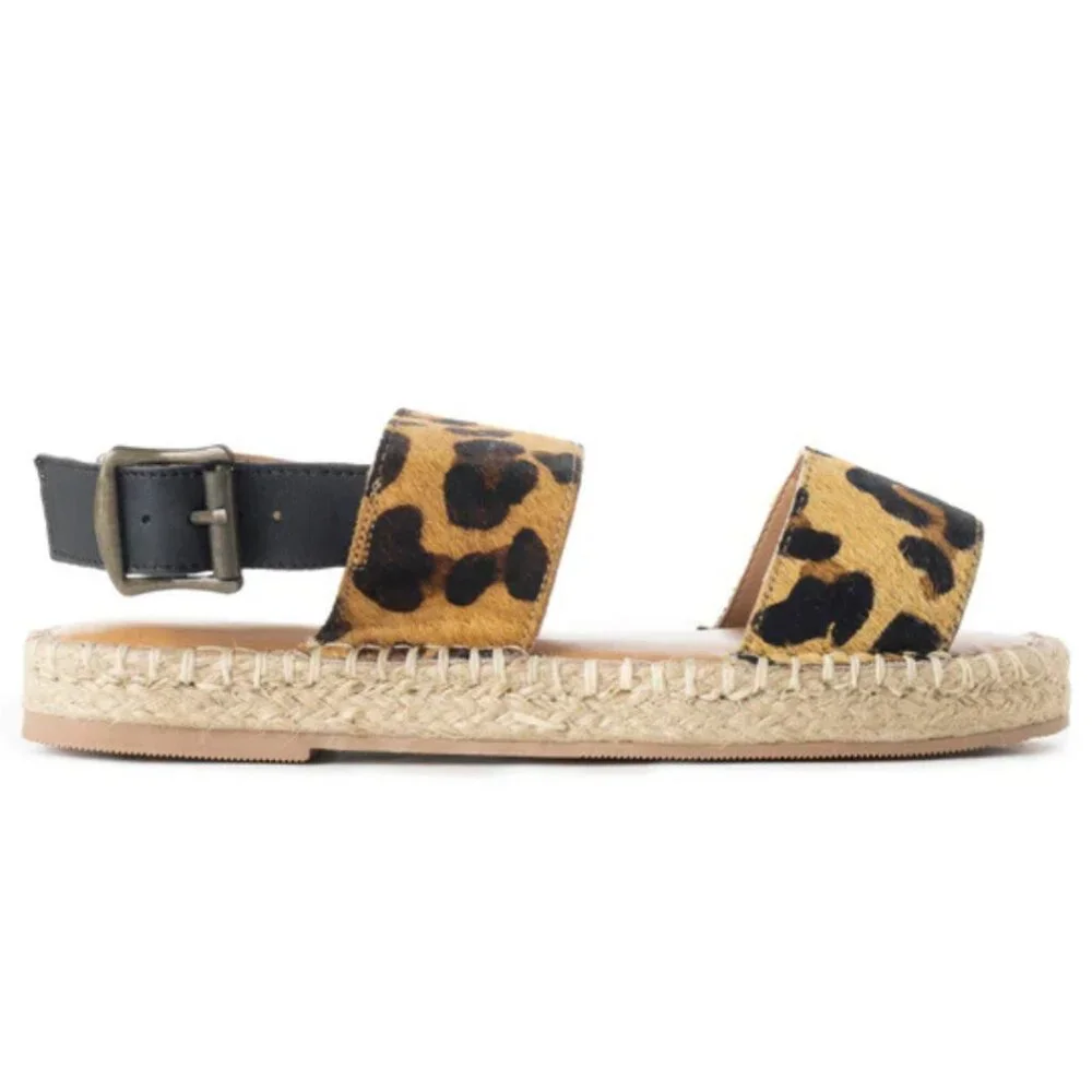 MYRA BAG‎ Isotope Espadrille Hair-On Leopard Print Western Sandals 8 & 9 NWT